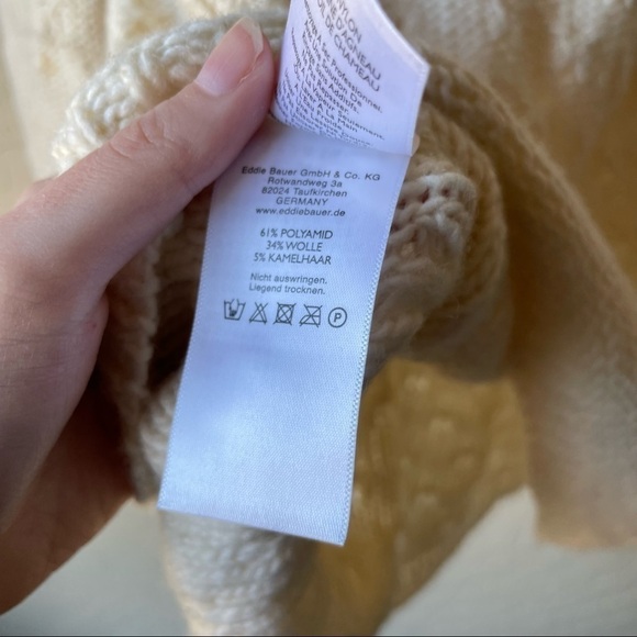 Eddie Bauer Cream Chunky Knit Long Sleeve Sweater - Picture 7 of 8